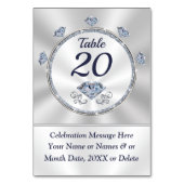 Birthday, Anniversary, Wedding Table Number Cards Tischnummer (Rückseite)
