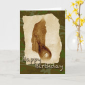 Birthday Antique Leather Pulver Flasche Karte (Gelbe Blume)