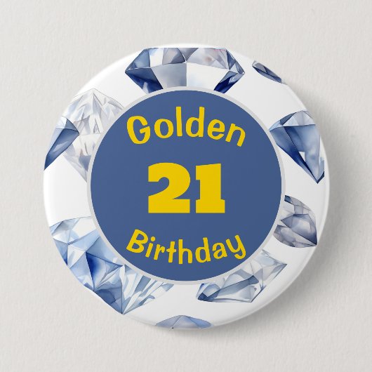 Birthday April Birthstone Custom Button (Vorderseite)