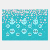 Birthday aquamarin Glitzer grün Monogramm luxuriös Geschenkpapier Set (Vorderseite)