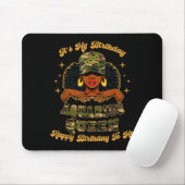 Birthday Aquarius Queen Camo Black Woman African Z Mousepad (Mit Mouse)