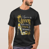 Birthday Aquarius Queen Faith Favor Leben gesegnet T-Shirt (Vorderseite)