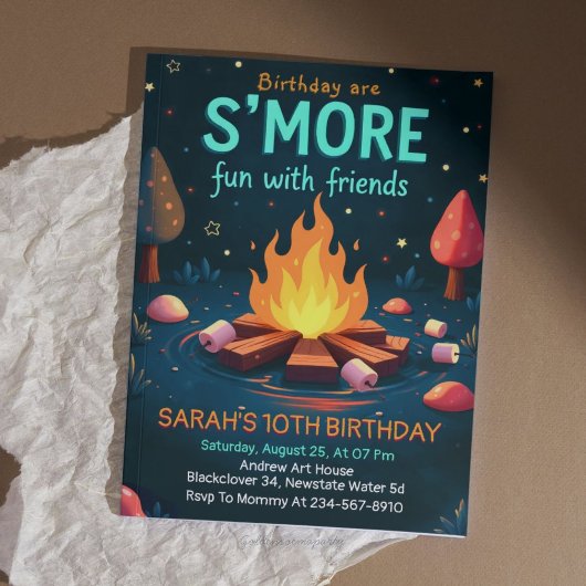 Birthday are Smore Fun With Friend - Cozy Campfire Einladung