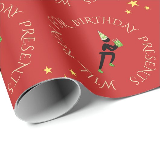 Birthday Athleten benutzerdefinierten Text schwarz Geschenkpapier (Rolleneckpunkt)