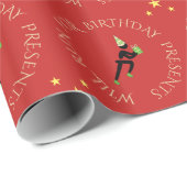 Birthday Athleten benutzerdefinierten Text schwarz Geschenkpapier (Rolleneckpunkt)