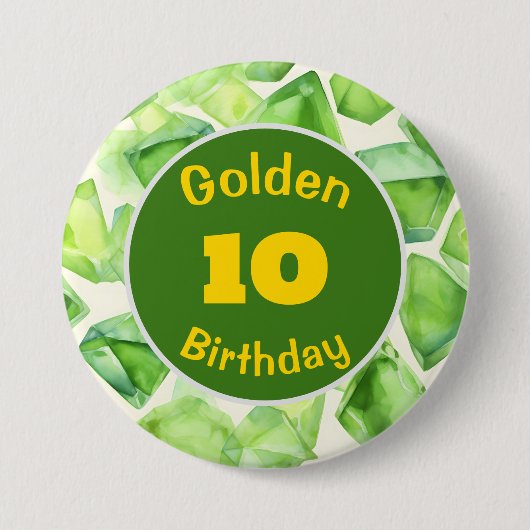 Birthday August Birthstone Custom Button (Vorderseite)