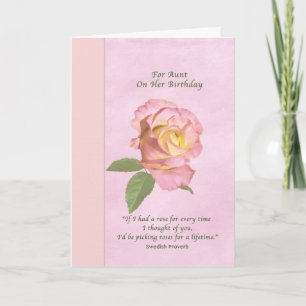 Birthday, Aunt, Peace Rose Karte