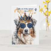 Birthday Australian Shepherd Dog King für einen Ta Karte (Gelbe Blume)
