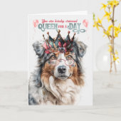 Birthday Australian Shepherd Dog Queen für einen T Karte (Gelbe Blume)