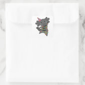 Birthday Axolotl Garland Quadratischer Aufkleber (Tasche)