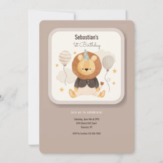 Birthday Baby Lion Einladung