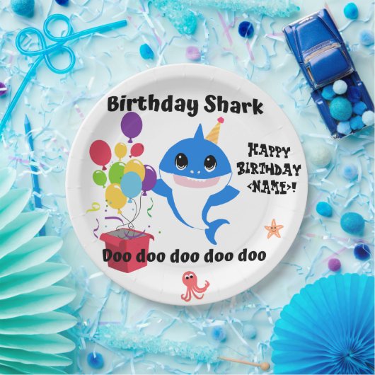 Birthday Baby Shark Party Pappteller (Party)