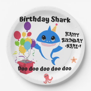 Birthday Baby Shark Party Pappteller