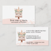 Birthday Bäckerei Einhorn Kuchen Rosa Rosa Visitenkarte (Vorne/Hinten)