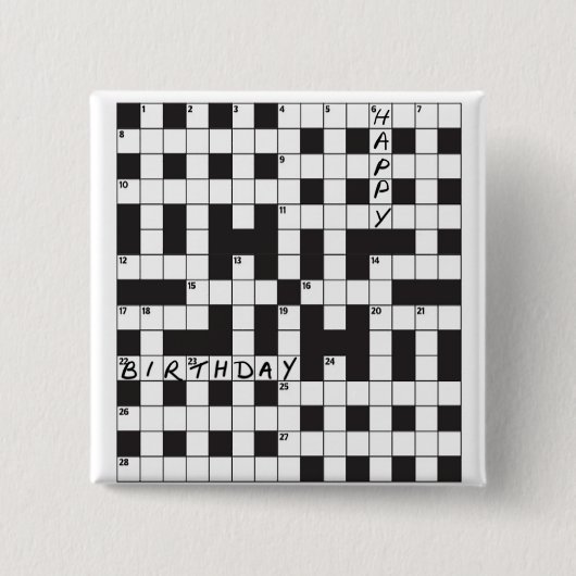 Birthday badge - For crossword lovers Button (Vorderseite)