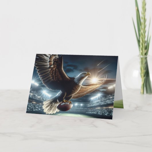 Birthday Bald Adler mit Fußball Karte (Vorderseite)
