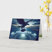 Birthday Bald Adler über einem Fußballstadion flie Karte (Gelbe Blume)