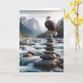 Birthday Bald Eagle on Cairn Karte (Gelbe Blume)