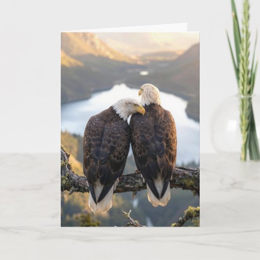 Birthday Bald Eagles Overlooking a Valley Karte (Vorderseite)