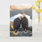 Birthday Bald Eagles Overlooking a Valley Karte (Gelbe Blume)