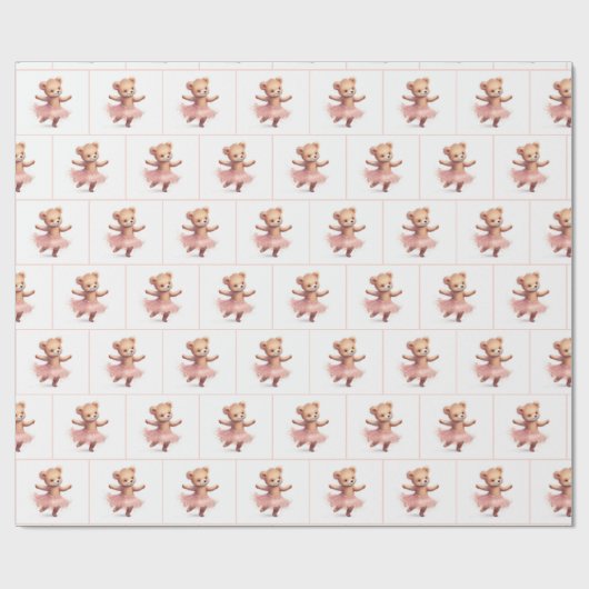 Birthday Ballerina Bear Geschenkpapier (Flach)