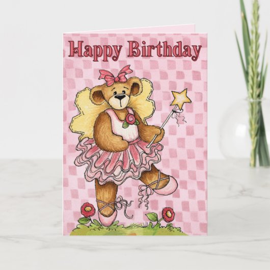 Birthday Ballerina Karte (Vorderseite)