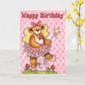Birthday Ballerina Karte (Gelbe Blume)