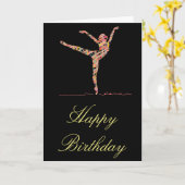 Birthday Ballerina Moderner Tanz Karte (Gelbe Blume)