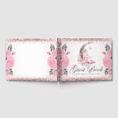 Birthday Ballerina Moon Pastel Pink Glitzer Gästebuch (Voll)