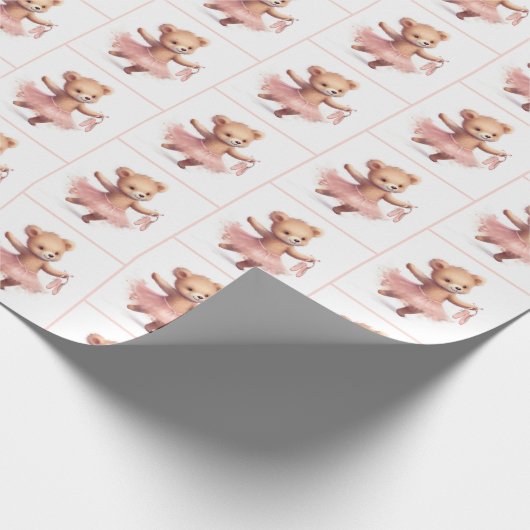 Birthday Ballerina Tanzbär Geschenkpapier (Ecke)