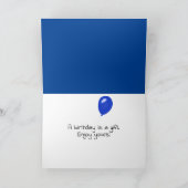 Birthday Ballon mit Hair On Blue Karte (Innenseite)