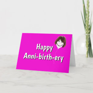 Birthday Ballon mit Hair On Pink Karte