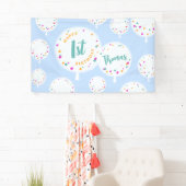 Birthday Ballons anpassbare Vinyl Banner blau (Insitu)
