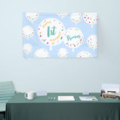 Birthday Ballons anpassbare Vinyl Banner blau (Messeveranstaltung)