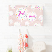 Birthday Ballons anpassbare Vinyl Banner rosa (Insitu)