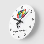Birthday Ballons Panda Bear Runde Wanduhr (Winkel)