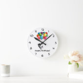 Birthday Ballons Panda Bear Runde Wanduhr (Zuhause)