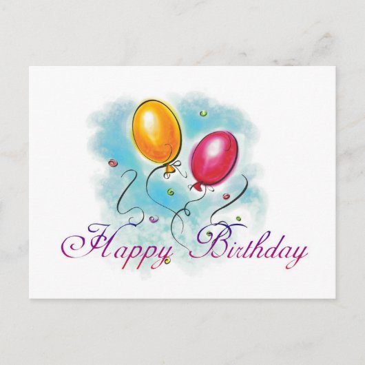 Birthday Ballons Postkarte (Vorderseite)