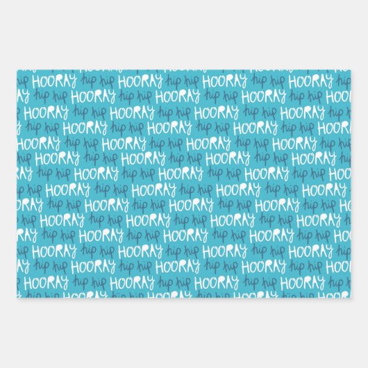 Birthday Balloon Angesagt Angesagt Hooray Geschenkpapier Set (Vorderseite 2)