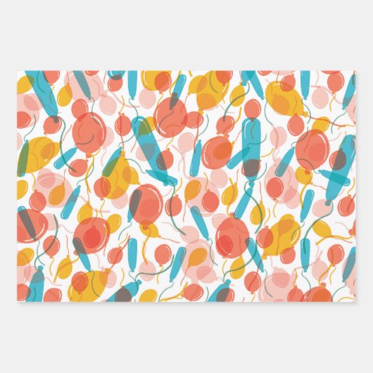 Birthday Balloon Angesagt Angesagt Hooray Geschenkpapier Set (Vorderseite)