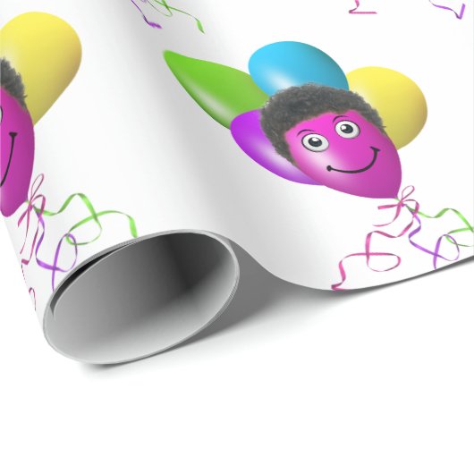 Birthday Balloon Face Geschenkpapier (Rolleneckpunkt)