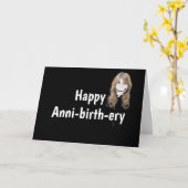 Birthday Balloon Face on Black Karte (Gelbe Blume)