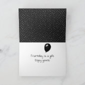 Birthday Balloon Face on Black Karte (Innenseite)