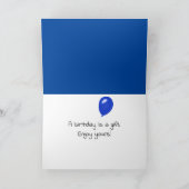 Birthday Balloon Face On Blue Karte (Innenseite)