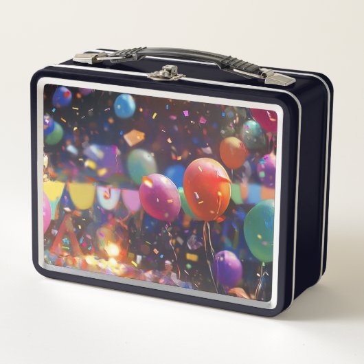 Birthday Balloon Food Box Metall Brotdose (Vorderseite)