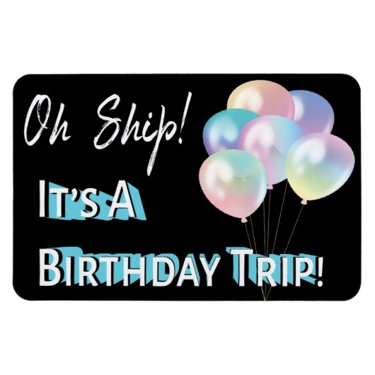 Birthday Balloon Funny Cruise Cabin Door Magnet (Horizontal)