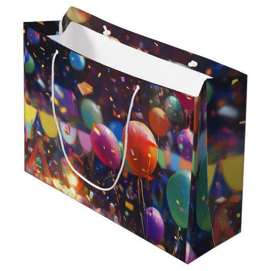 Birthday Balloon Geschenktasche Große Geschenktüte (Vorderseite Schrägansicht)