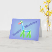 Birthday Balloon Giraffe Card Karte (Gelbe Blume)