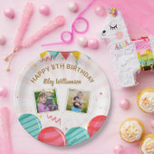 Birthday Balloon Gold Pink Confetti Fotos jedes Al Pappteller (Party)