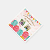 Birthday Balloon Gold Pink Confetti Fotos jedes Al Serviette (Ecke)